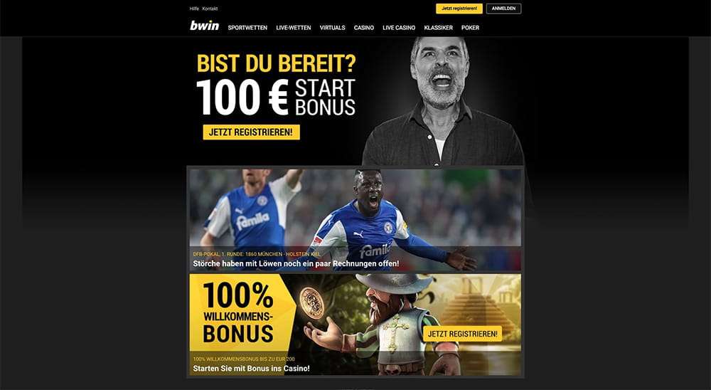 Homepage von Bwin