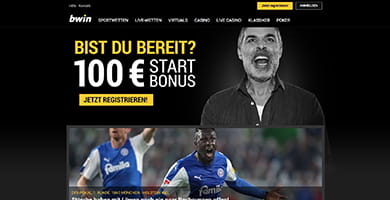 Homepage von Bwin