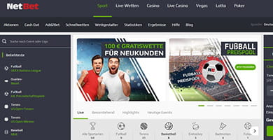 Homepage von NetBet