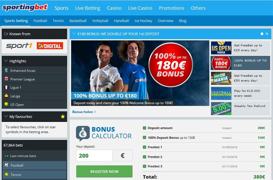 Homepage von Sportingbet