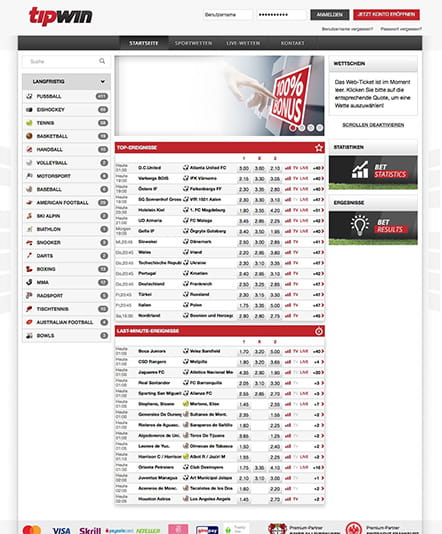 Homepage von Tipwin