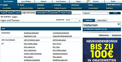 Wettangebot von William Hill