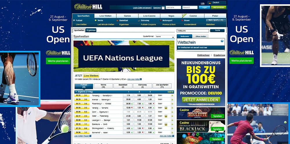 Homepage vom William Hill
