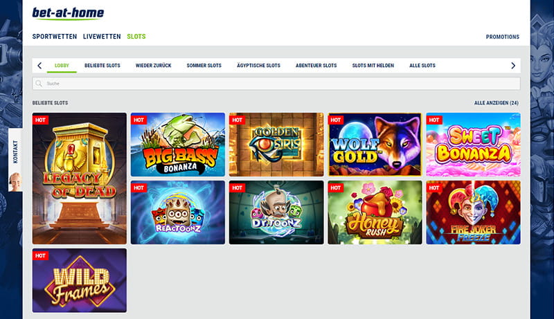 Die Startseite von bet-at-home