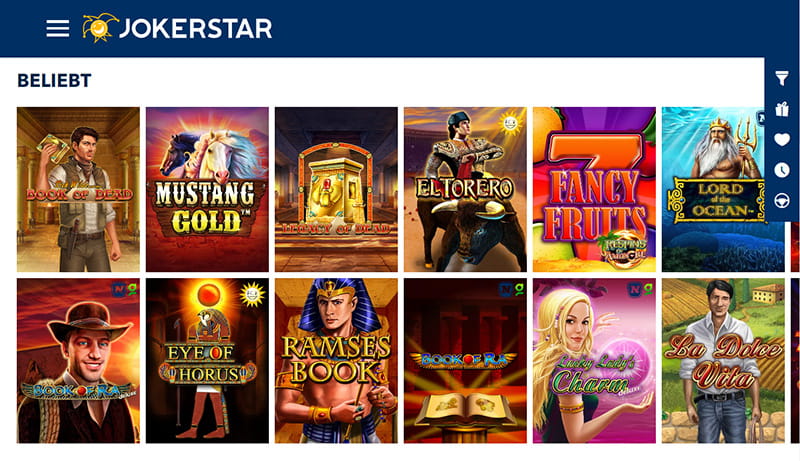 Die Startseite von Jokerstar