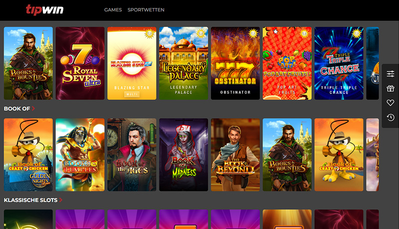 Die Startseite von Tipwin